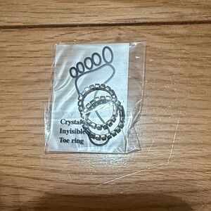 Silver Crystal Toe Ring Set